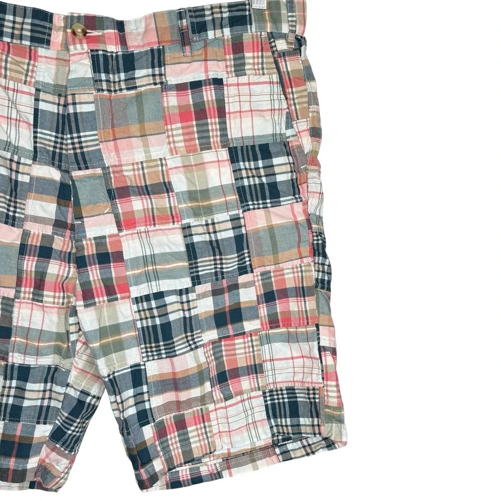 Castaway Nantucket Island Cisco Madras Patchwork Shorts 40 Preppy Plaid Cotton